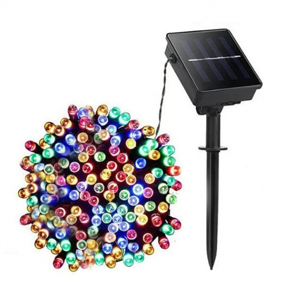 [리빙그로]태양광 200구 검정선 LED 컬러믹스 전구(20m)