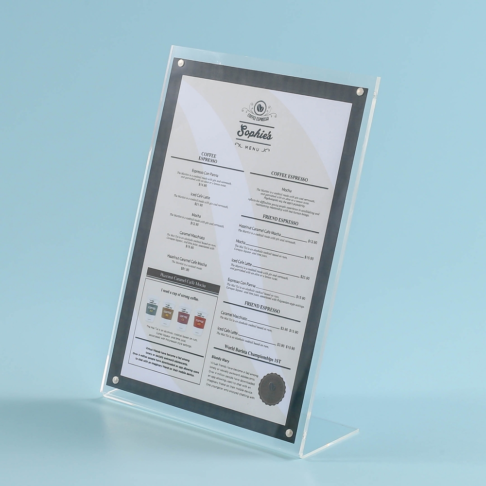 Oce 포스터 스탠드 테이블 메뉴판 자석 꽂이 A4 세로 인포프레임 전시물액자 데스크안내판게시판