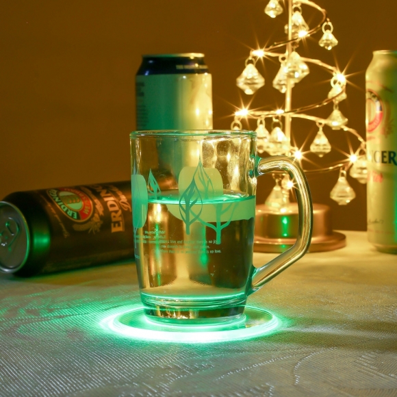 홈파티 원형 LED 컵받침(10x10cm) (컬러)