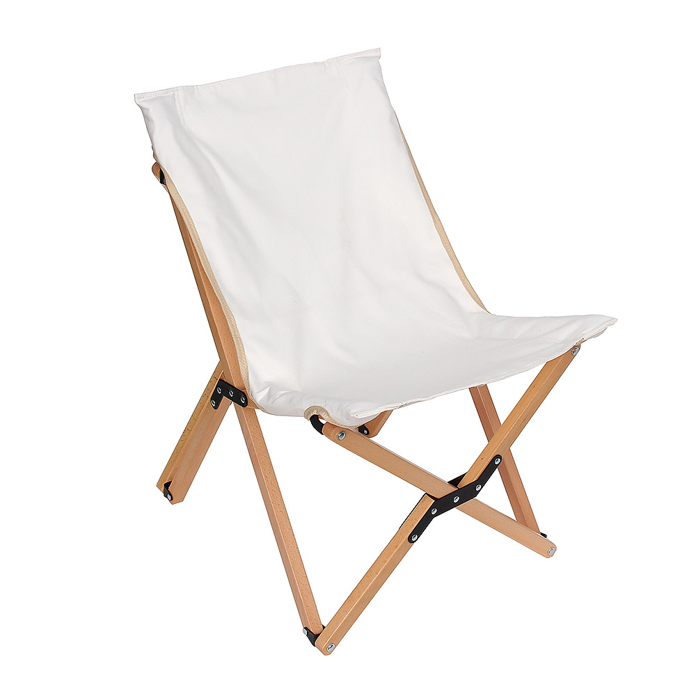 Oce 야외 우드 체어 원목 간이 천 의자 화이트 1인용 안락 접이식 나무 체어 낮잠 낚시 정원 의자