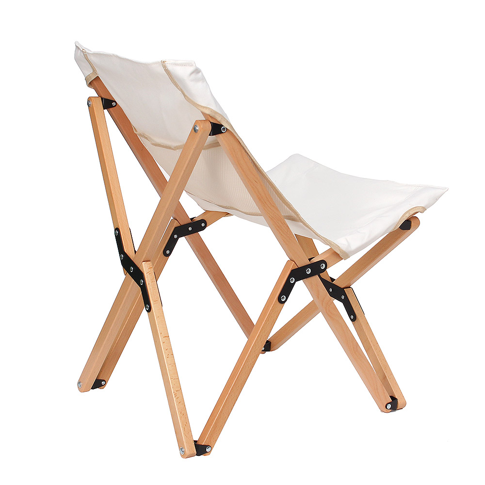 Oce 야외 우드 체어 원목 간이 천 의자 화이트 1인용 안락 접이식 나무 체어 낮잠 낚시 정원 의자