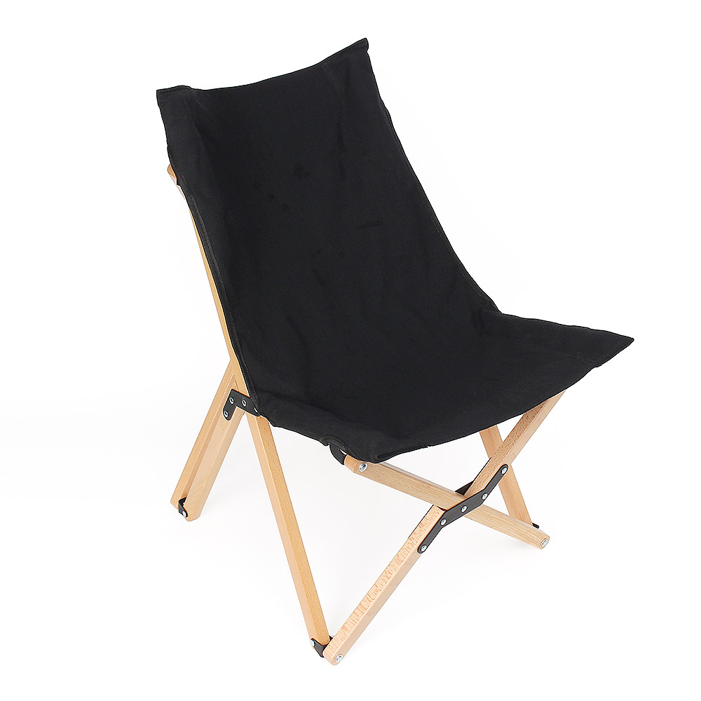 Oce 야외 우드 체어 원목 간이 천 의자 블랙 낮잠 낚시 정원 의자 1인용 안락 릴렉스 체어