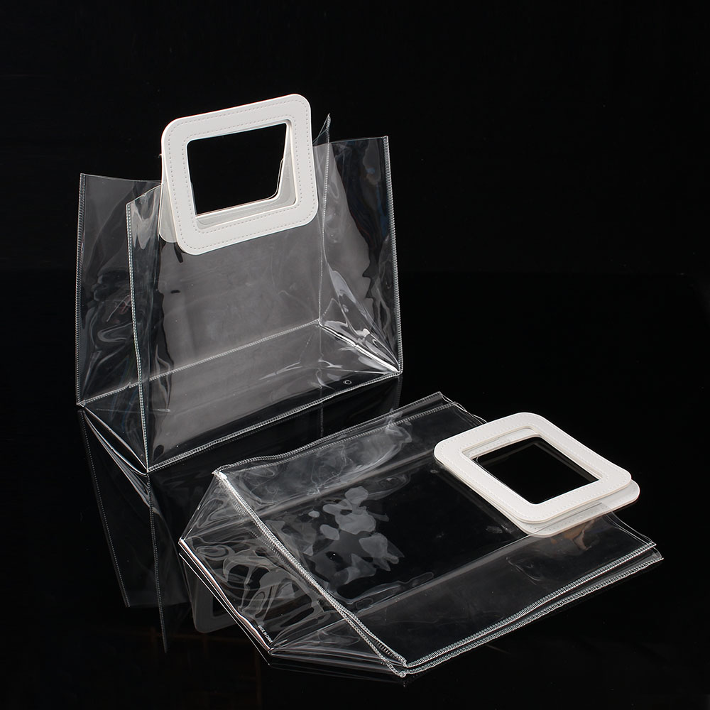 화이트 방수 바다 가방 투명 비치 토트백 화이트 2p 물놀이썸머가방 비닐가방 사각워시PVC백