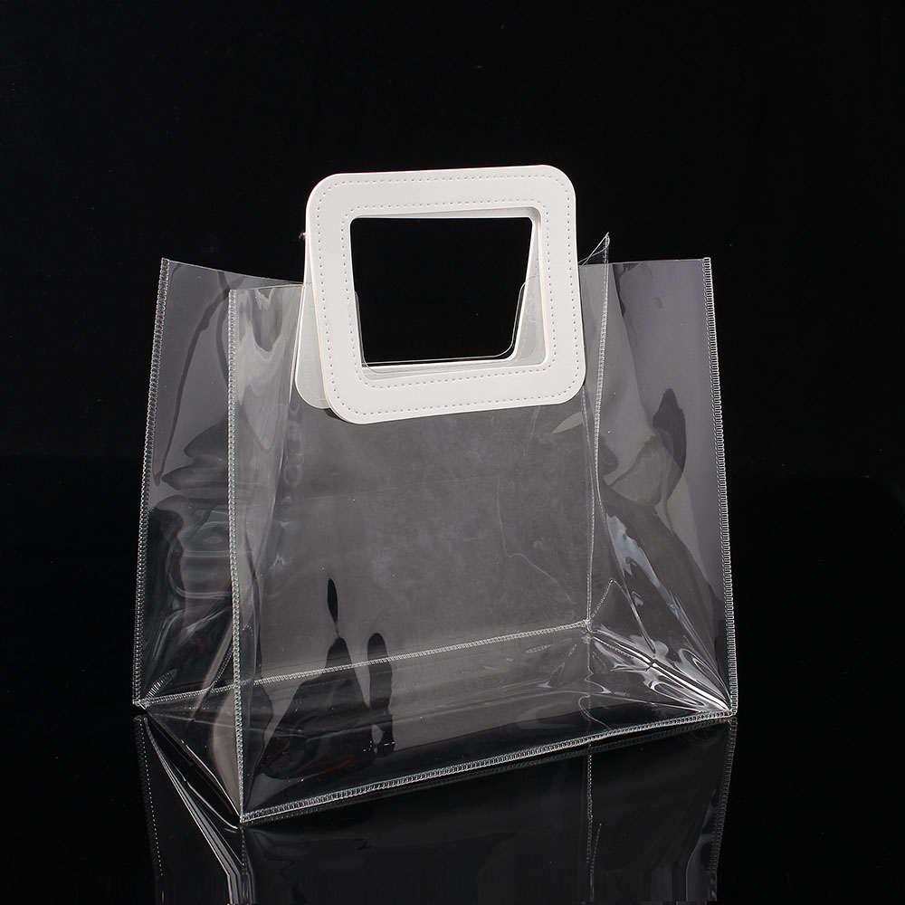 화이트 방수 바다 가방 투명 비치 토트백 화이트 2p 물놀이썸머가방 비닐가방 사각워시PVC백