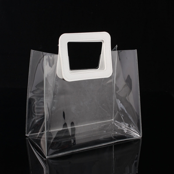 클리어 투명 PVC 비치백 2p세트(28x25cm) (화이트)