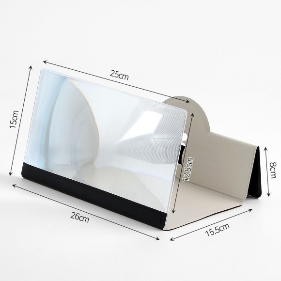 가죽커버 슬림 스마트폰 확대스크린(25x12.5cm) (블랙+아이보리)