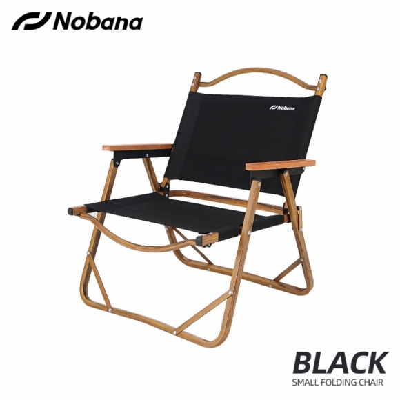 (해외직구)Nobana 접이식 우드 캠핑 체어(블랙)