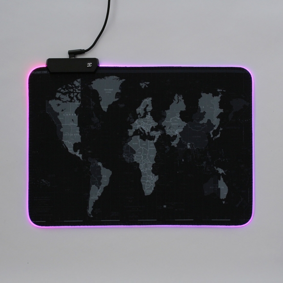 RGB LED 마우스패드(35x25cm) (세계지도)