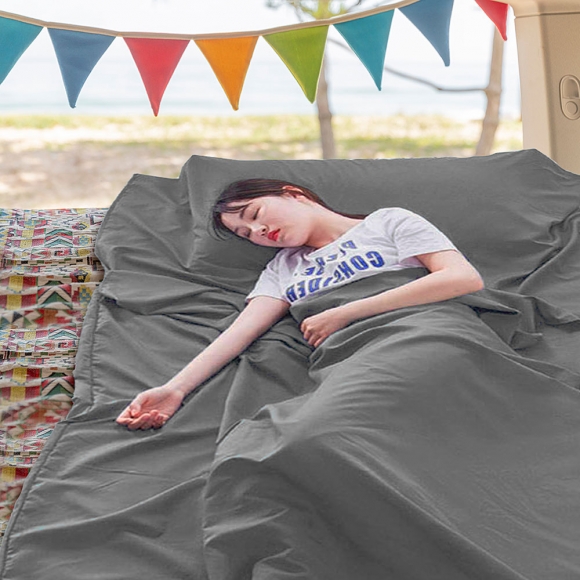 여행용 캠핑 침낭라이너(160x210cm) (그레이)