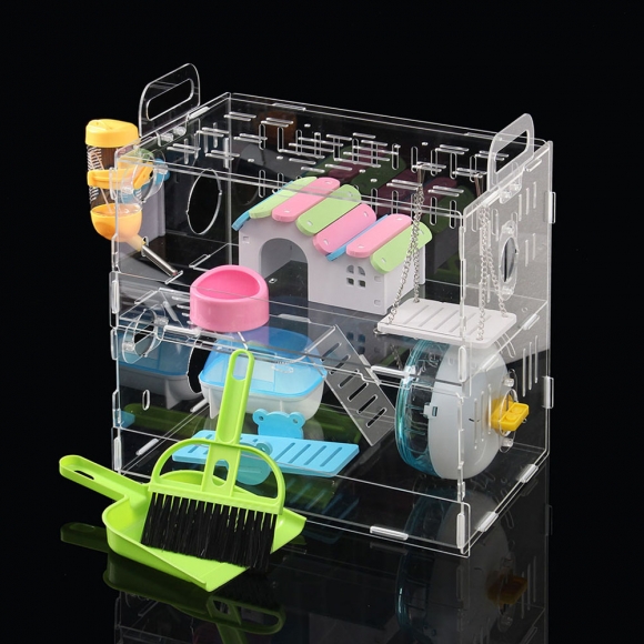 DIY 아크릴 햄스터 케이지 풀세트(2층) (그네집)