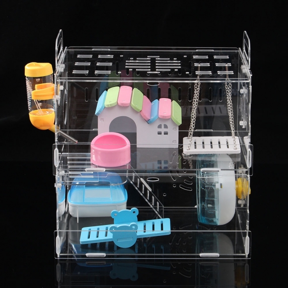 DIY 아크릴 햄스터 케이지 풀세트(2층) (그네집)