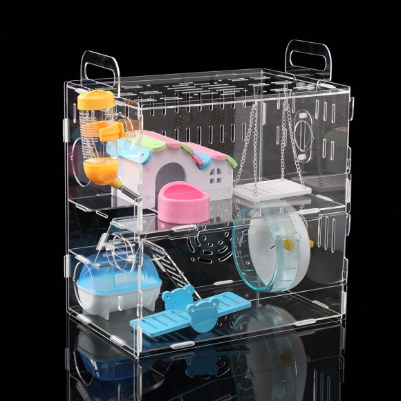 DIY 아크릴 햄스터 케이지 풀세트(2층) (그네집)