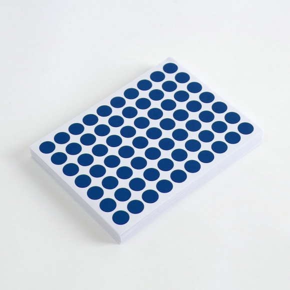 10mm 컬러 원형 스티커 60매세트(블루)