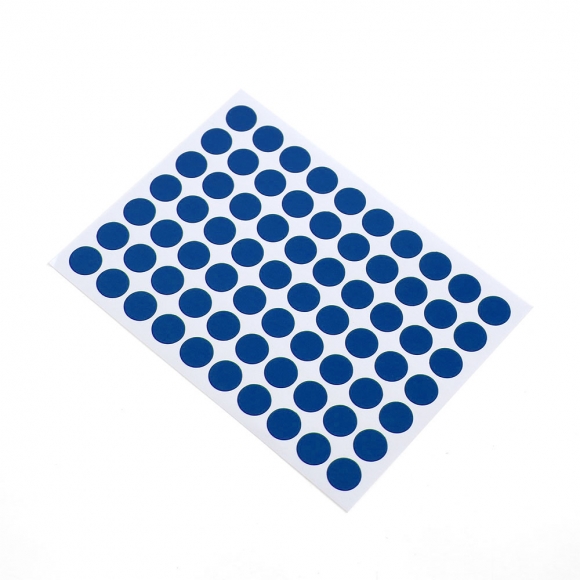 10mm 컬러 원형 스티커 60매세트(블루)