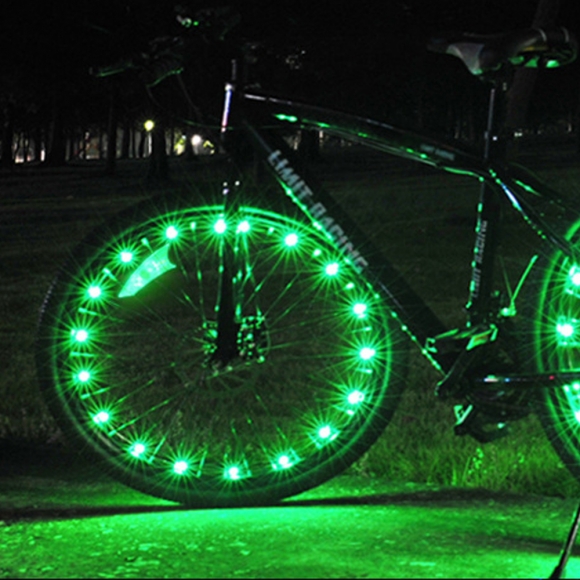 플래시 자전거 LED 와이어 휠라이트(그린) A-2