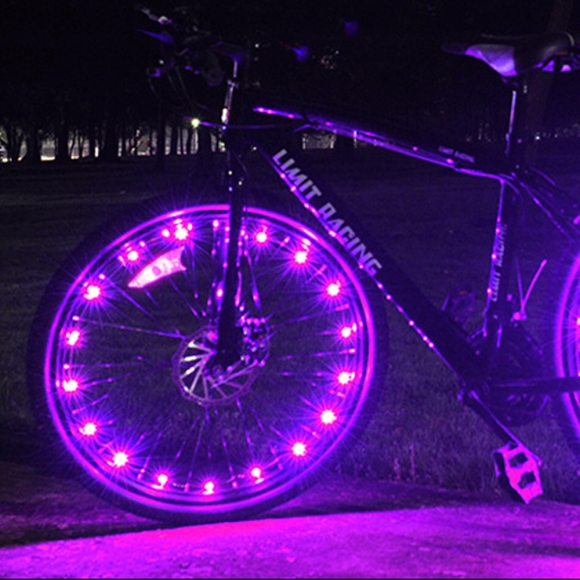 플래시 자전거 LED 와이어 휠라이트(퍼플) A-2