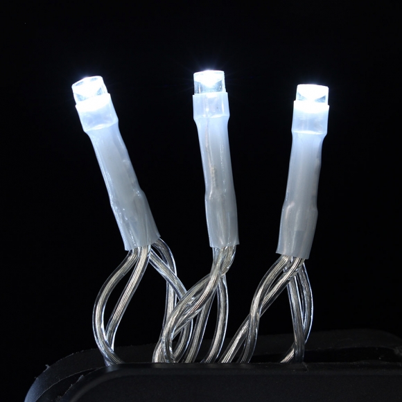 [은하수] 300구 투명선 LED 커튼 백색 지니전구(1Mx3M) (전원잭포함) (연결가능)
