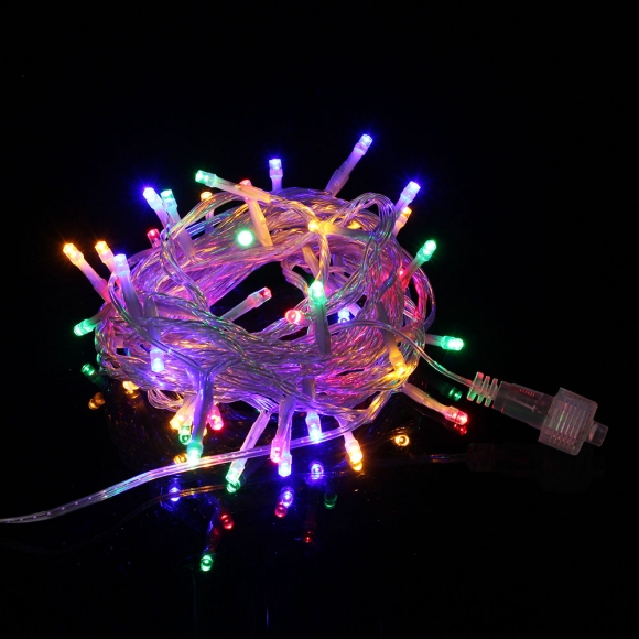 [은하수] 50구 투명선 LED 칼라 지니전구(5M) (전원잭포함) (연결가능)