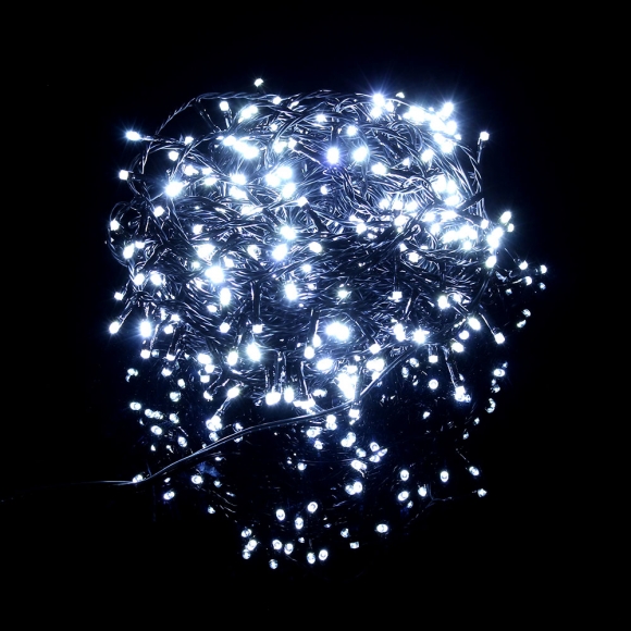 [은하수] 300구 검정선 LED 백색 지니전구(30M) (전원잭포함)