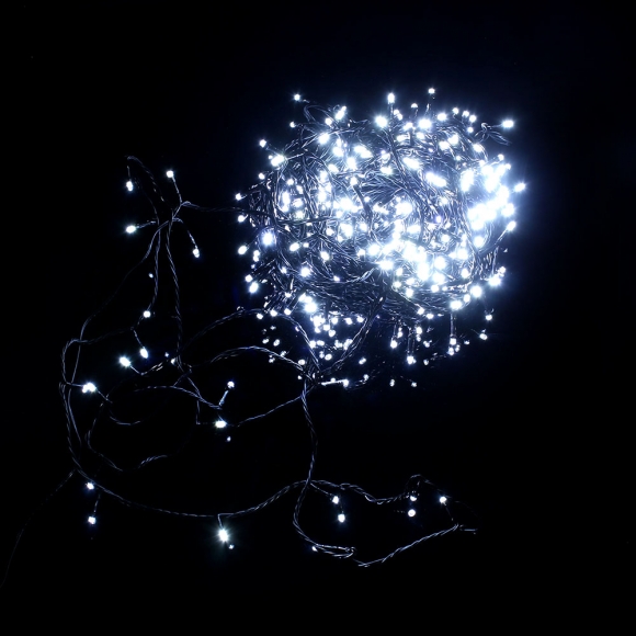 [은하수] 300구 검정선 LED 백색 지니전구(30M) (전원잭포함)