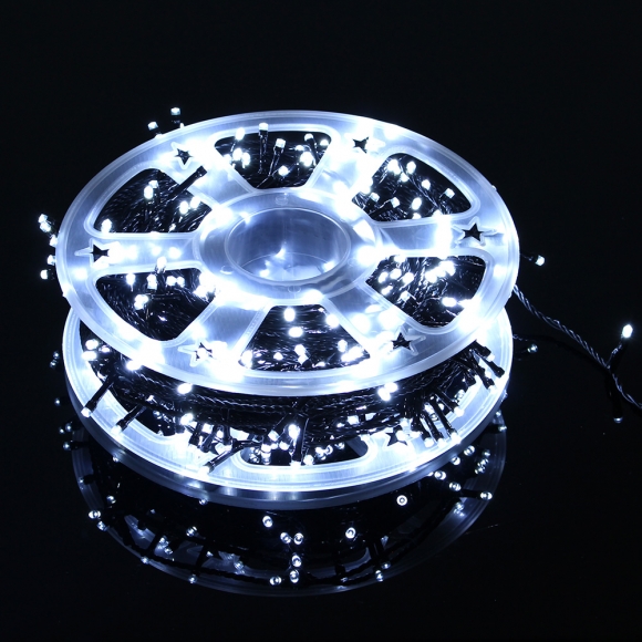 [은하수] 500구 검정선 LED 백색 지니전구(50M) (전원잭포함)