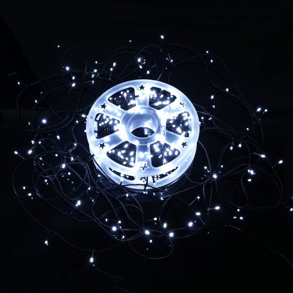 [은하수] 500구 검정선 LED 백색 지니전구(50M) (전원잭포함)