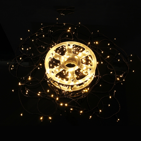 [은하수] 500구 검정선 LED 웜색 지니전구(50M) (전원잭포함)