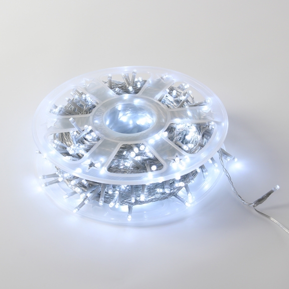 [은하수] 500구 투명선 LED 백색 지니전구(50M) (전원잭포함)