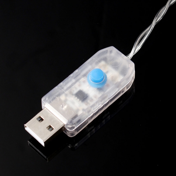 [은하수] USB연결형 30구 LED 코튼볼 실버전구(4.5m)