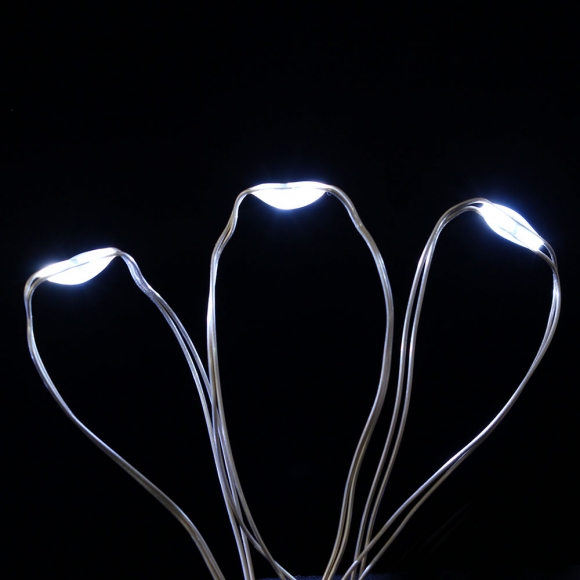 [은하수] 50구 LED 드럼 와이어 전구(5M) (백색) (건전지형)
