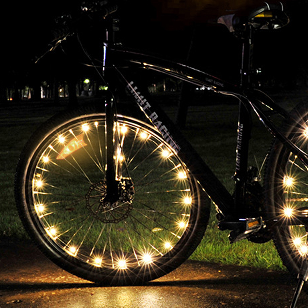 와이어 LED 자전거 휠라이트 플래시-옐로우 형광 플래쉬 야광 후레쉬 자전거 라이트