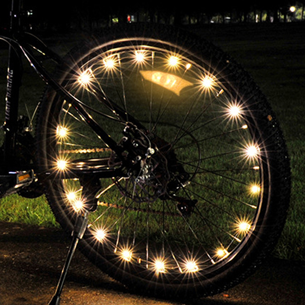 와이어 LED 자전거 휠라이트 플래시-옐로우 형광 플래쉬 야광 후레쉬 자전거 라이트