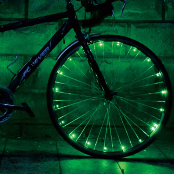 플래시 자전거 LED 와이어 휠라이트(그린)