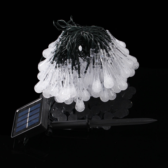 태양광 LED 100구 물방울 가랜드 전구(10m) (웜색)