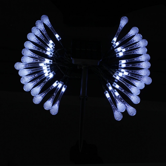 태양광 LED 30구 물방울 가랜드 전구(4m) (백색)