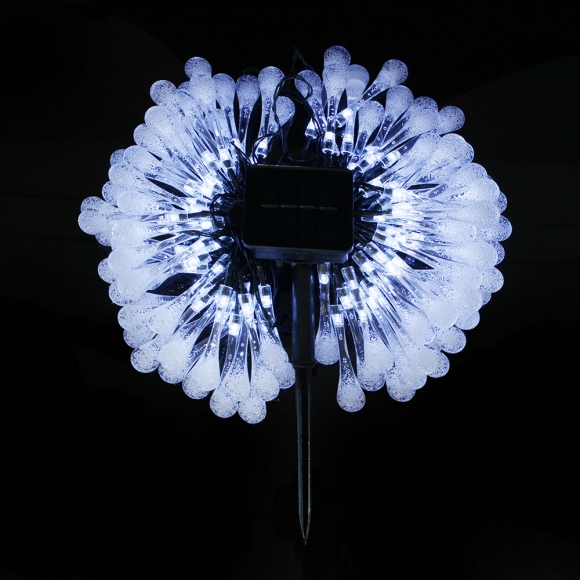 태양광 LED 100구 물방울 가랜드 전구(10m) (백색)