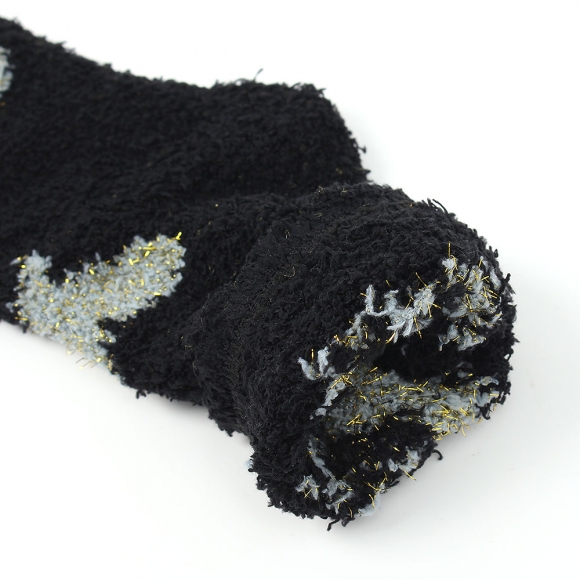 하트 방울 여성 수면양말(블랙)