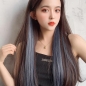 [언니네 가발] 컬러 브릿지 헤어피스 6p세트(애쉬블루)