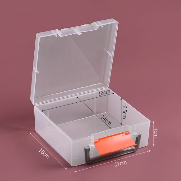 멀티 손잡이 투명 플라스틱 수납케이스(17x16cm)