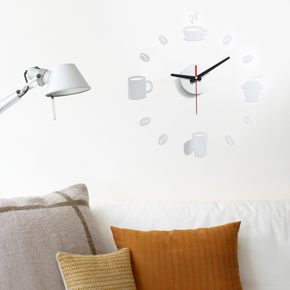Oce 카페 월데코 벽 디자인 시계 실버 월아트 무브먼트 거실 장식 소품 홈카페 만들기