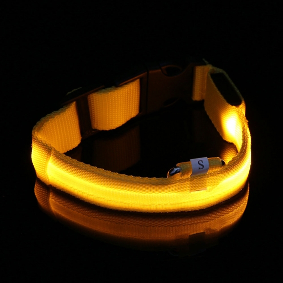 LED 애견 강아지 목줄(S) (옐로우)