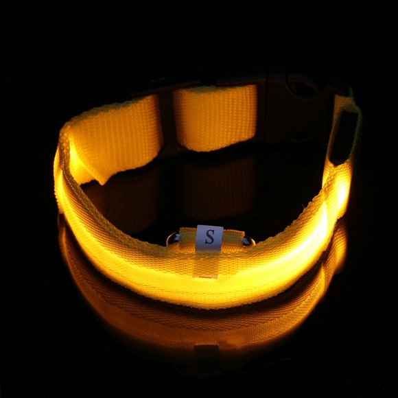 LED 애견 강아지 목줄(S) (옐로우)