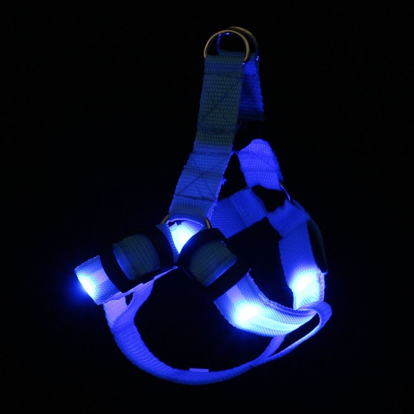 LED 강아지 하네스 가슴줄(L) (블루)