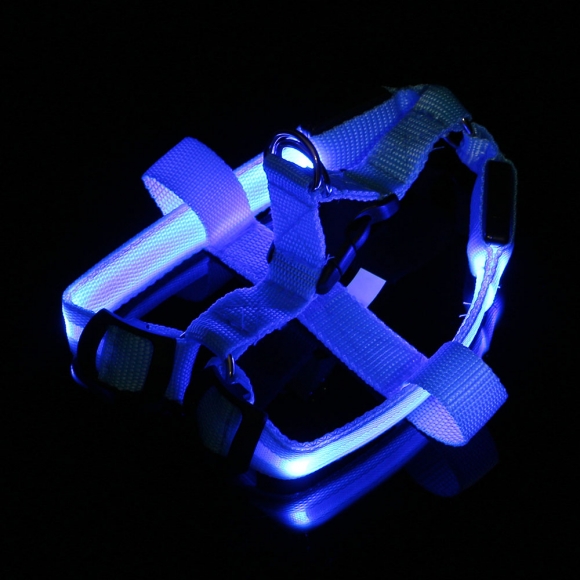 LED 강아지 하네스 가슴줄(S) (블루)