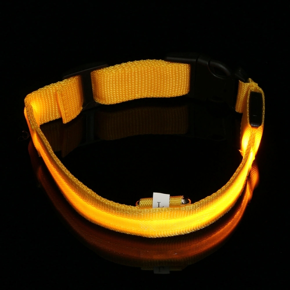 LED 애견 강아지 목줄(L) (옐로우)