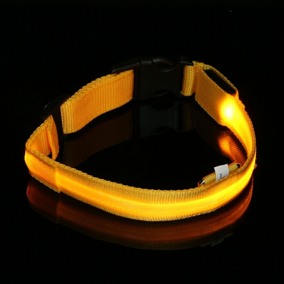 LED 애견 강아지 목줄(L) (옐로우)