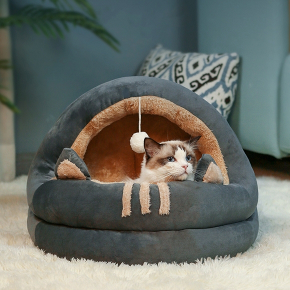 러브펫 고양이 쿠션방석 동굴하우스(50cm) (그레이)