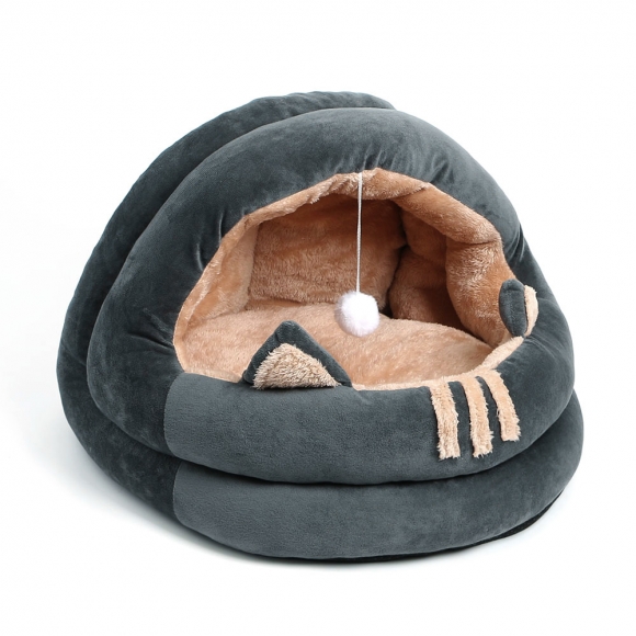 러브펫 고양이 쿠션방석 동굴하우스(50cm) (그레이)