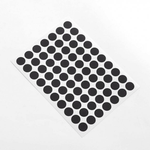 10mm 컬러 원형 스티커 60매세트(블랙)