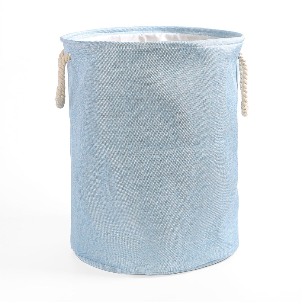 Oce 접이식 패브릭 옷정리 바구니 블루 세탁물 가방 예쁜 빨래통 소품통 폴딩 바스켓 베이비장